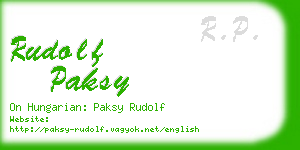 rudolf paksy business card